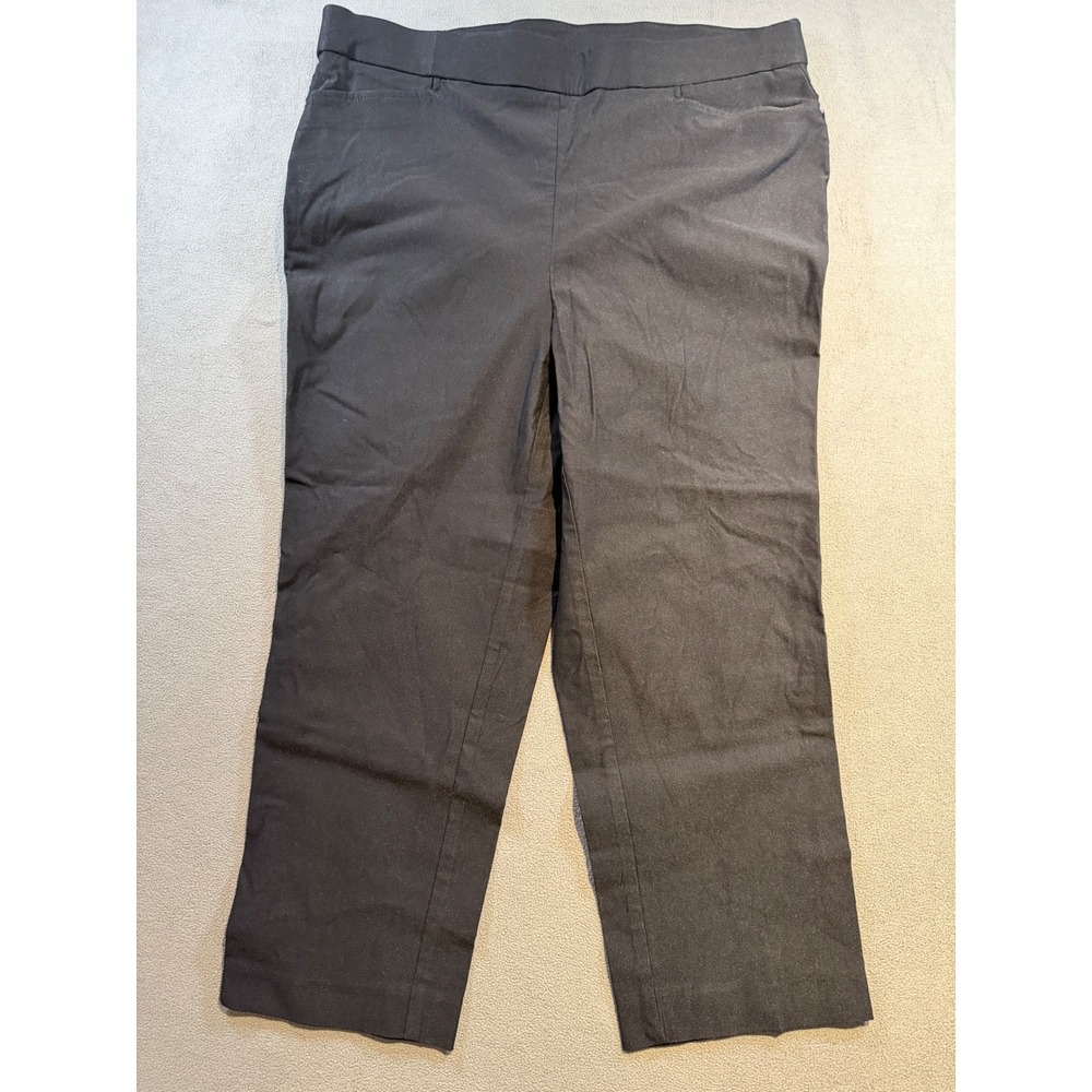 Rafaella Womens Black Stretch Capri Pants Functional Pockets Size 14 RSBSE112